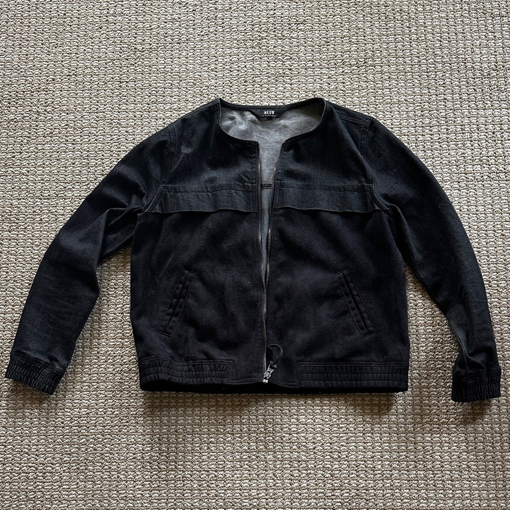 Neuw Gray Denim and Suede Jacket